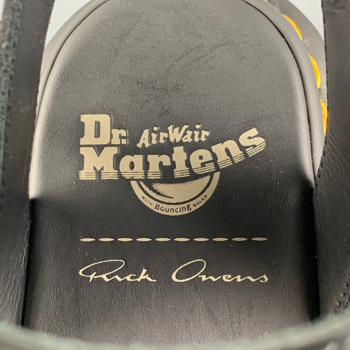 DR. MARTENS x RICK OWENS Gryphon Size 9 Black Leather Gladiator Sandals