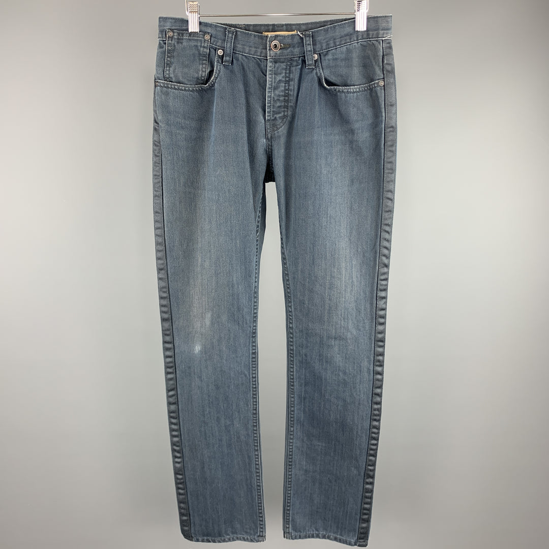 JOHN VARVATOS * U.S.A. Size 31 x 34 Solid Navy Cotton Jeans