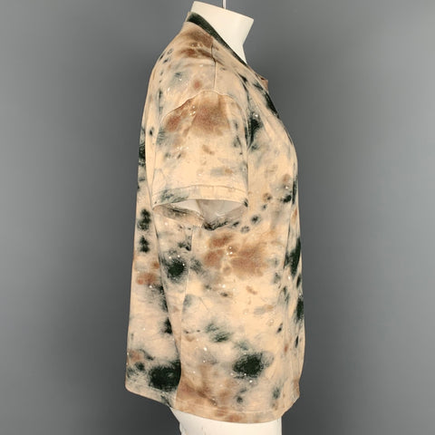 DIESEL x A-COLD-WAL  Size XL Taupe & Grey Splattered Cotton Short Sleeve T-shirt
