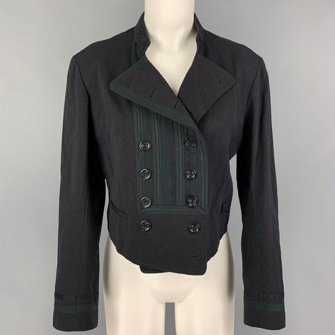 DRIES VAN NOTEN Size M Black Cotton Blend Double Breasted Jacket