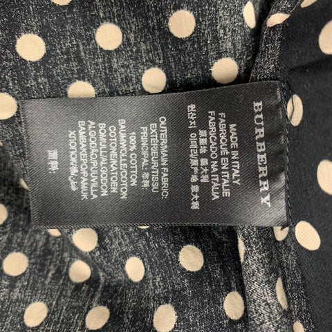 BURBERRY PRORSUM Size L Black & Cream Polka Dot Cotton Button Up Long Sleeve Shirt