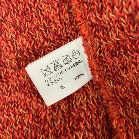 ISSEY MIYAKE Size M Red Orange Knit Crew-Neck Pullover