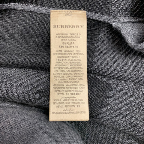 BURBERRY LONDON Olona Size S Grey & Charcoal Merino Wool Cardigan