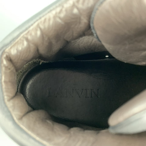 LANVIN Talla 11 / UK 10 Zapatillas altas de cuero negro