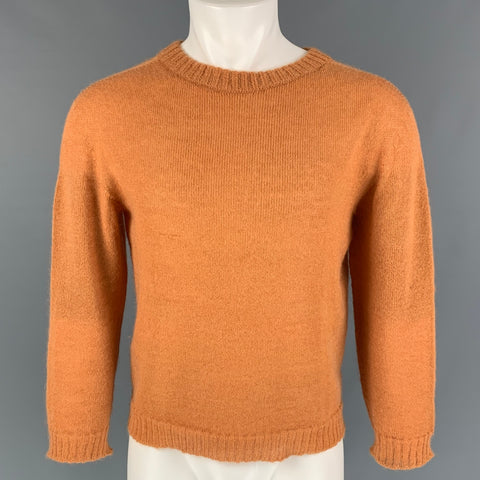 BOSS by HUGO BOSS Size S Orange Solid Mohair Blend Crew-Neck Sweater