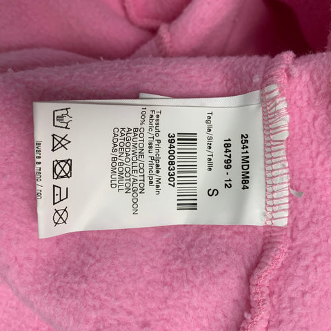 MSGM Sweat-shirt col rond en coton à franges rose taille S