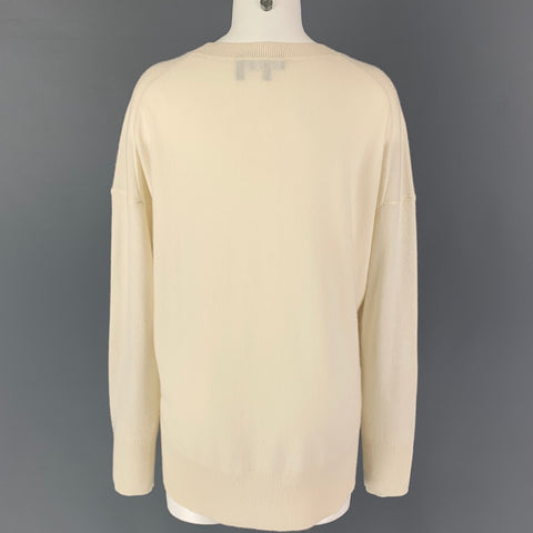 THEORY Size L Cream Cashmere Sweater