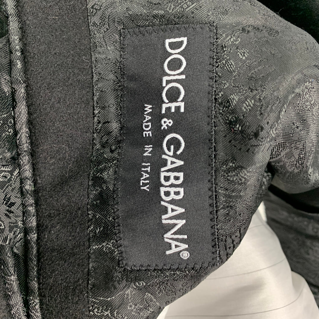 DOLCE & GABBANA Size 38 Black Wool Blend Notch Lapel Sport Coat