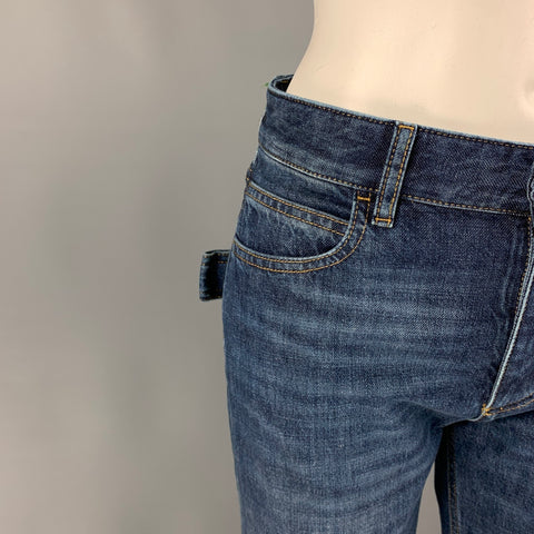 BOTTEGA VENETA Size 0 Blue Cotton Bell Bottom Jeans