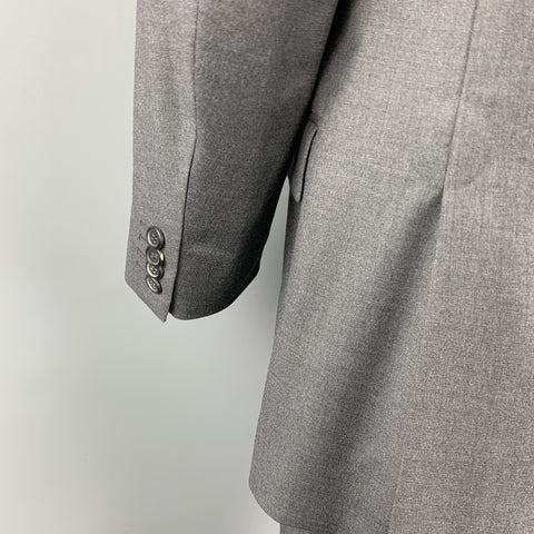 PRADA 40 Regular Gray Wool Notch Lapel Suit