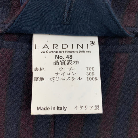 LARDINI Size 38 Brown & Black Stripe Wool Blend Double Breasted Sport Coat