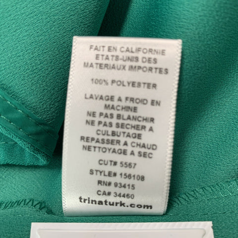 TRINA TURK Talla M Blusa Lisa Poliéster Verde