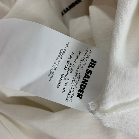 JIL SANDER Size XL White Red Color Block Cotton Short Sleeve T-shirt