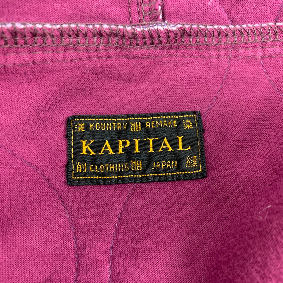 KAPITAL Taille M Sweat à capuche en nylon et coton matelassé violet