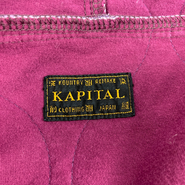 KAPITAL Taille M Sweat à capuche en nylon et coton matelassé violet