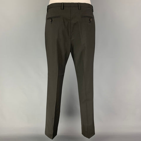 CALVIN KLEIN COLLECTION Size 36 Charcoal Wool Notch Lapel Suit