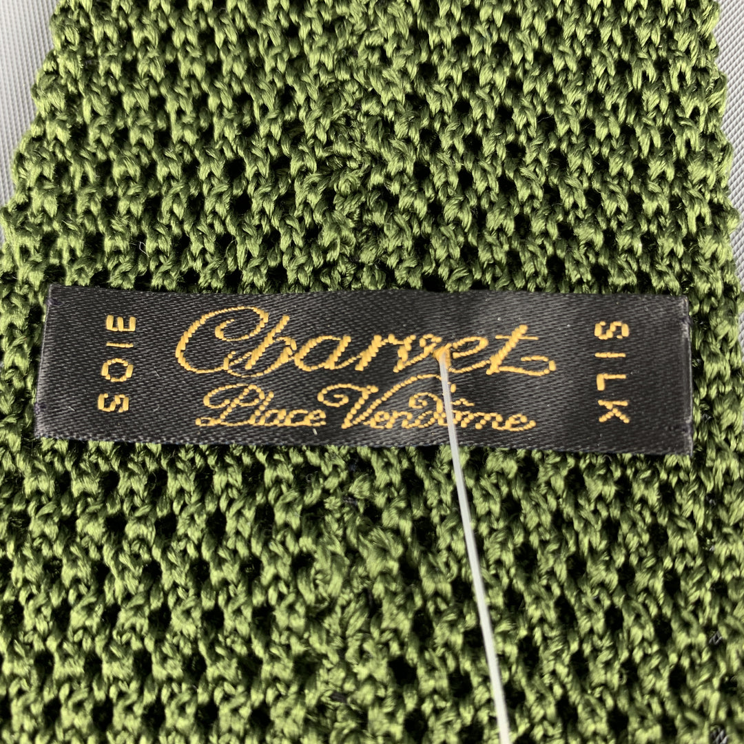 CHARVET Knitted Olive Silk Tie