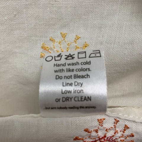 CORRIDOR Size XL White and Orange Linen & Cotton Button Down Short Sleeve Shirt