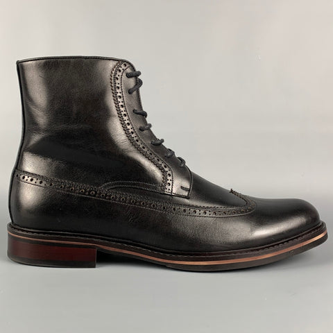 ENGLISH LAUNDRY Taille 12 Bottines en cuir à bout d'aile noir