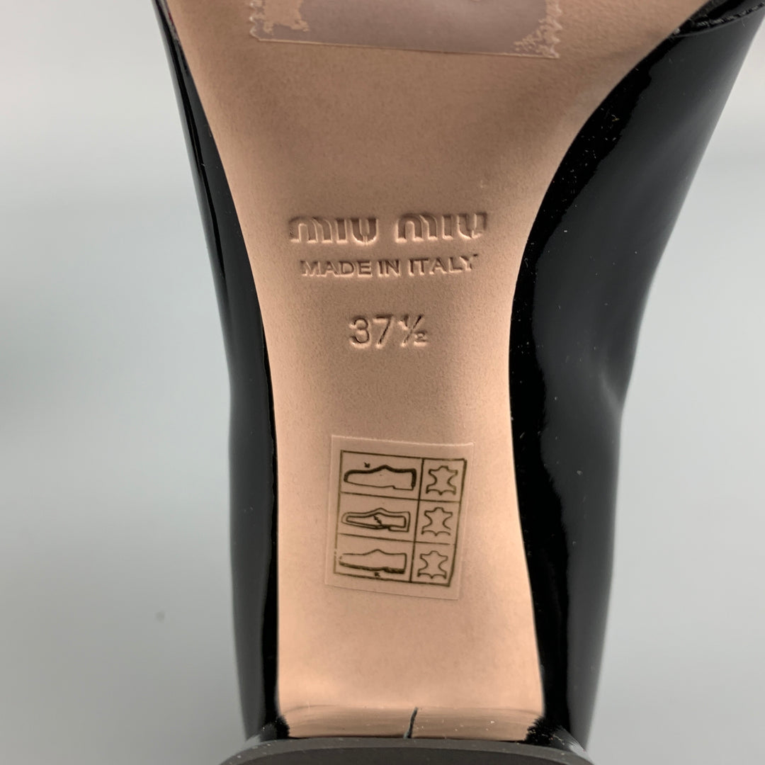 MIU MIU Size 7.5 Black Patent Leather Pumps