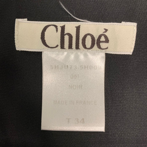 CHLOE Size 2 Black Silk Pleated Circle Skirt