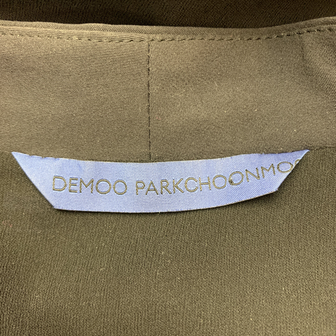 DEMOO PARKCHOONMO Size M Black Leather Panel Asymmetrical Zip Vest