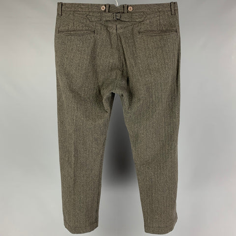 RRL by RALPH LAUREN Size 36 Olive Herringbone Button Fly Casual Pants