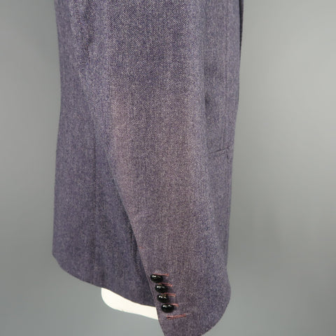 TOM FORD 46 Long Light Purple Herringbone Wool / Cashmere Notch Lapel Sport Coat
