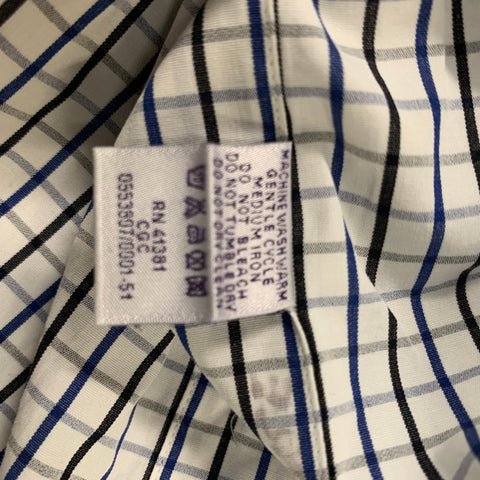 RALPH LAUREN Size L White & Black Plaid Cotton Button Up Long Sleeve Shirt