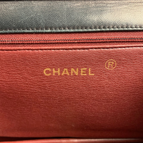 Vintage CHANEL Black Quilted Leather Shoulder Bag Handbag