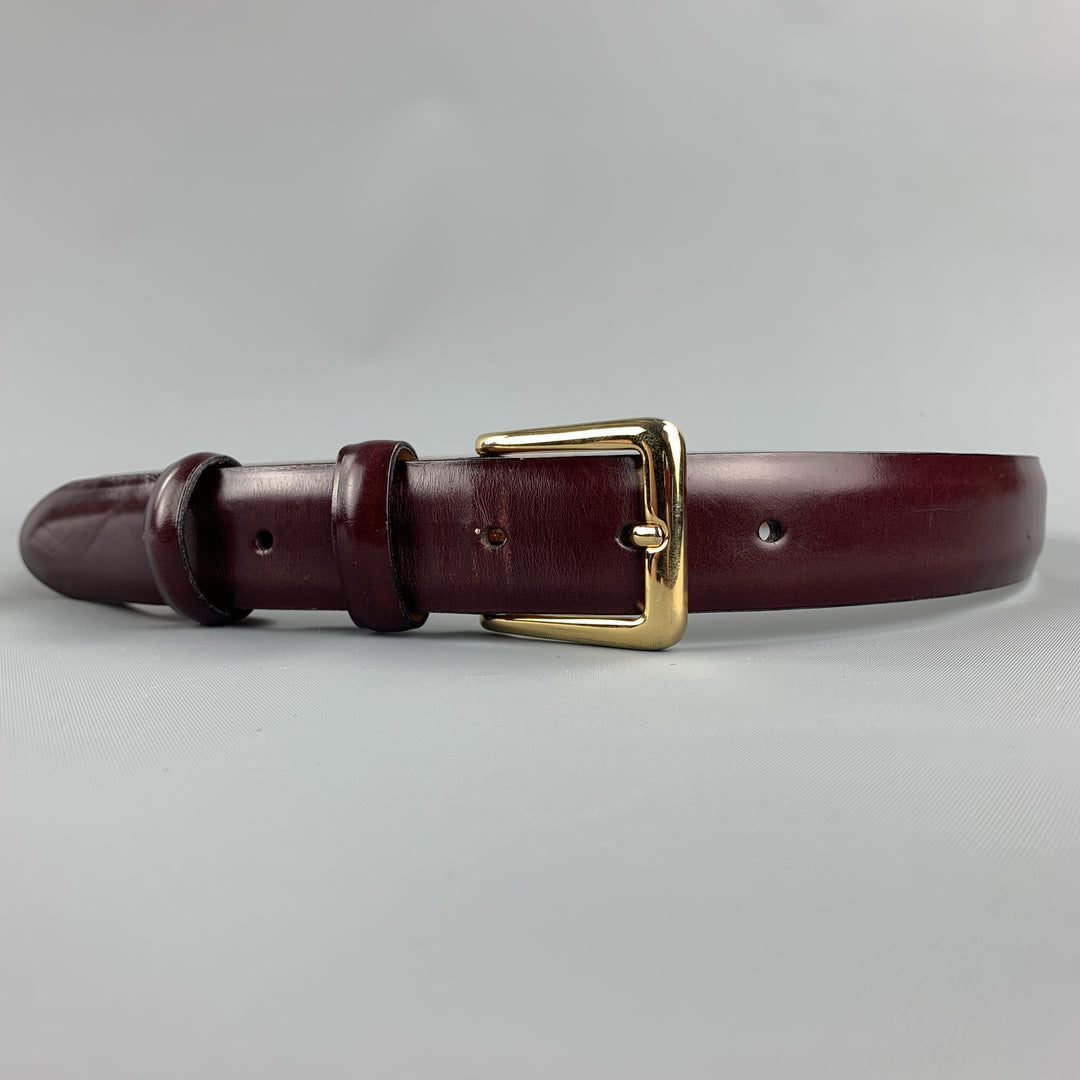 COLE HAAN Size 34 Burgundy Leather Belt Sui Generis Designer Consignment COLE HAAN Size 34 Burgundy Leather Belt Sui Generis Designer Consignment