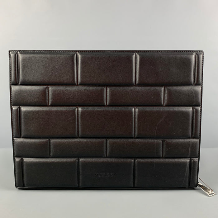 BOTTEGA VENETA Black Padded Leather Laptop Case