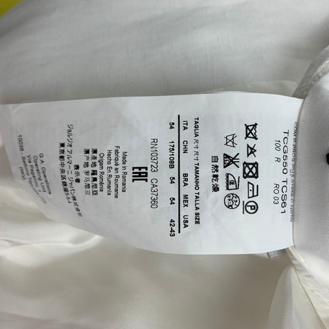 ARMANI COLLEZIONI Size 44 White Textured Viscose / Linen Peak Lapel Sport Coat