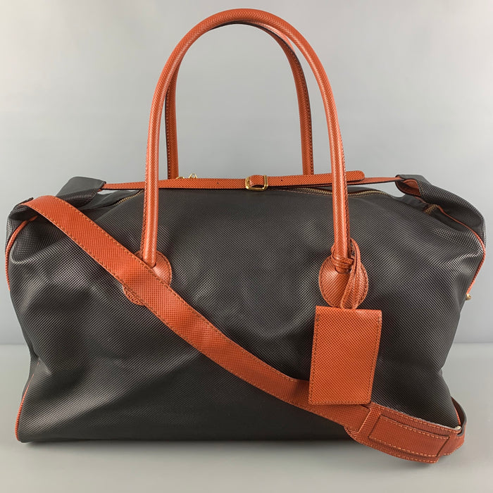 Vintage BOTTEGA VENETA Black Tan Leather Duffle Bag