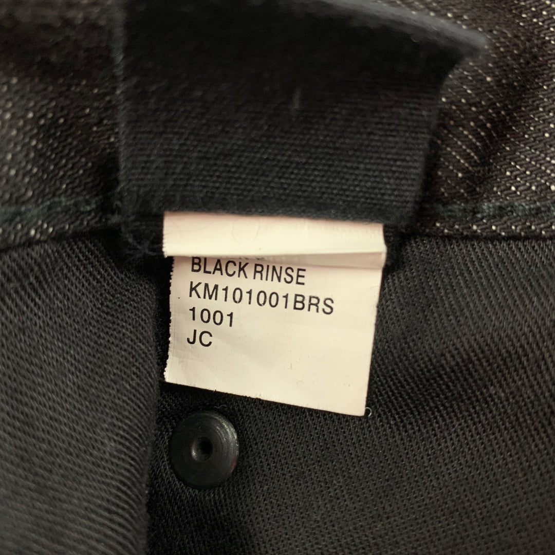 KSUBI Talla 34 Vaqueros rectos con bragueta de botones de algodón negro