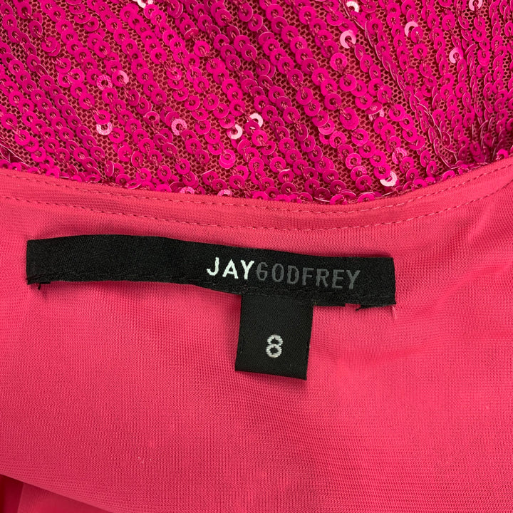 JAY GODFREY Size 8 Pink Polyester Sequined Dress