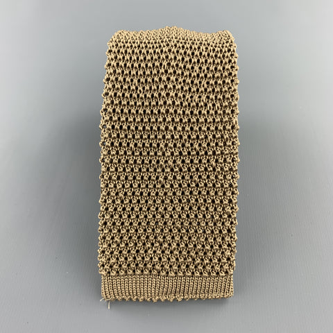 BUDD Light Taupe Silk Textured Knit Tie