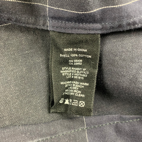 THEORY Size S Black Grid Cotton Button Up Long Sleeve Shirt