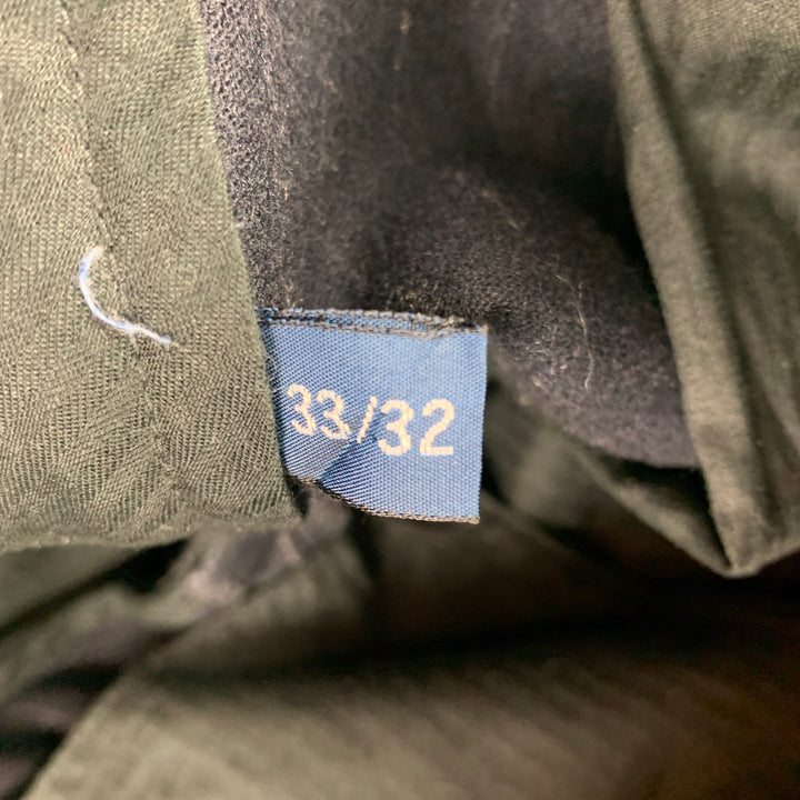 POLO par RALPH LAUREN Taille 33 Pantalon décontracté en laine mélangée à fines rayures blanches marine