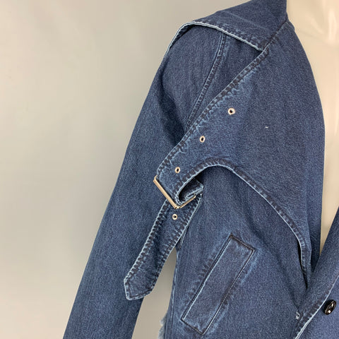 MARQUES ALMEIDA Size M Blue Denim Double Breasted Coat