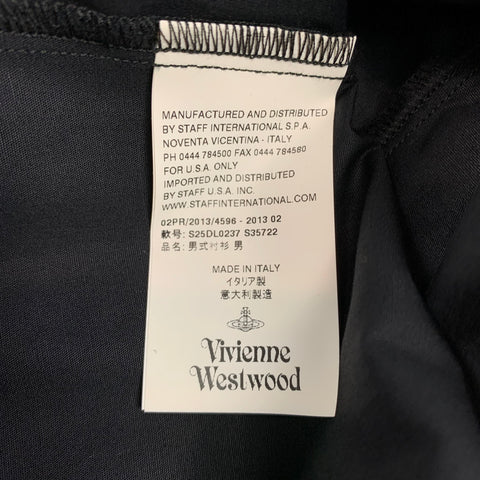VIVIENNE WESTWOOD MAN Size XL Black Cotton Snaps Long Sleeve Shirt
