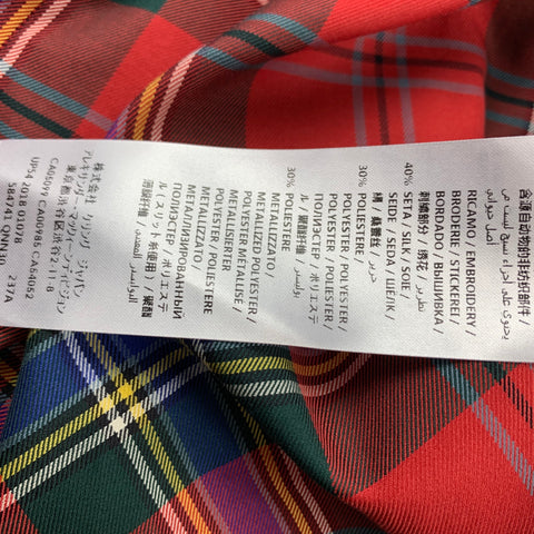 ALEXANDER MCQUEEN Size XL Multi-Color Tartan Cotton Beetle Patch Button Down Long Sleeve Shirt