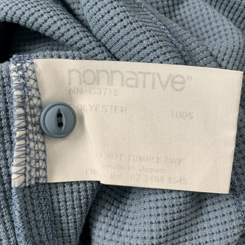 NONNATIVE Size M Light Blue Waffle Knit Polyester Henley Pullover