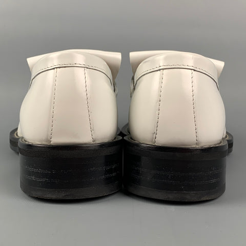 AMI by ALEXANDRE MATTIUSSI Size 9 White Leather Tassels Spazzo Moccasin Loafers