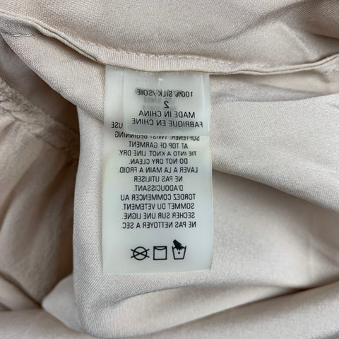 ELIE TAHARI Size 2 Beige Chiffon Eyelet Silk Belted Skirt