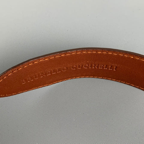 BRUNELLO CUCINELLI Size 35 Brown Leather Belt