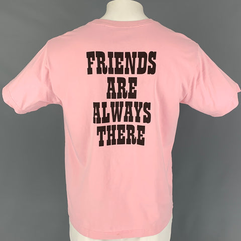 MARC JACOBS x PEANUTS Camiseta de algodón con cuello redondo y estampado rosa y negro Talla L