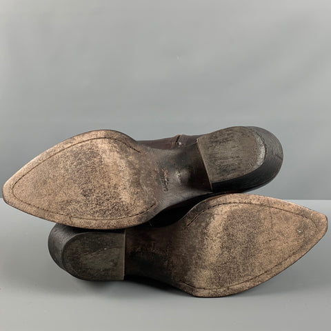 SAINT LAURENT Size 11 Brown Western Boots