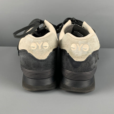 COMME des GARCONS MAN Size 11 Grey Navy Suede Low Top Sneakers