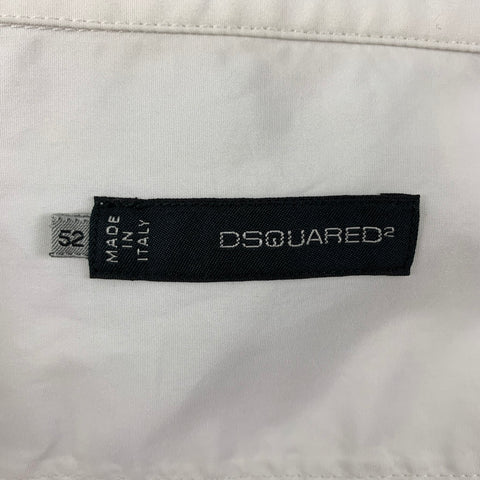 DSQUARED2 Size L White Cotton Button Down Long Sleeve Shirt